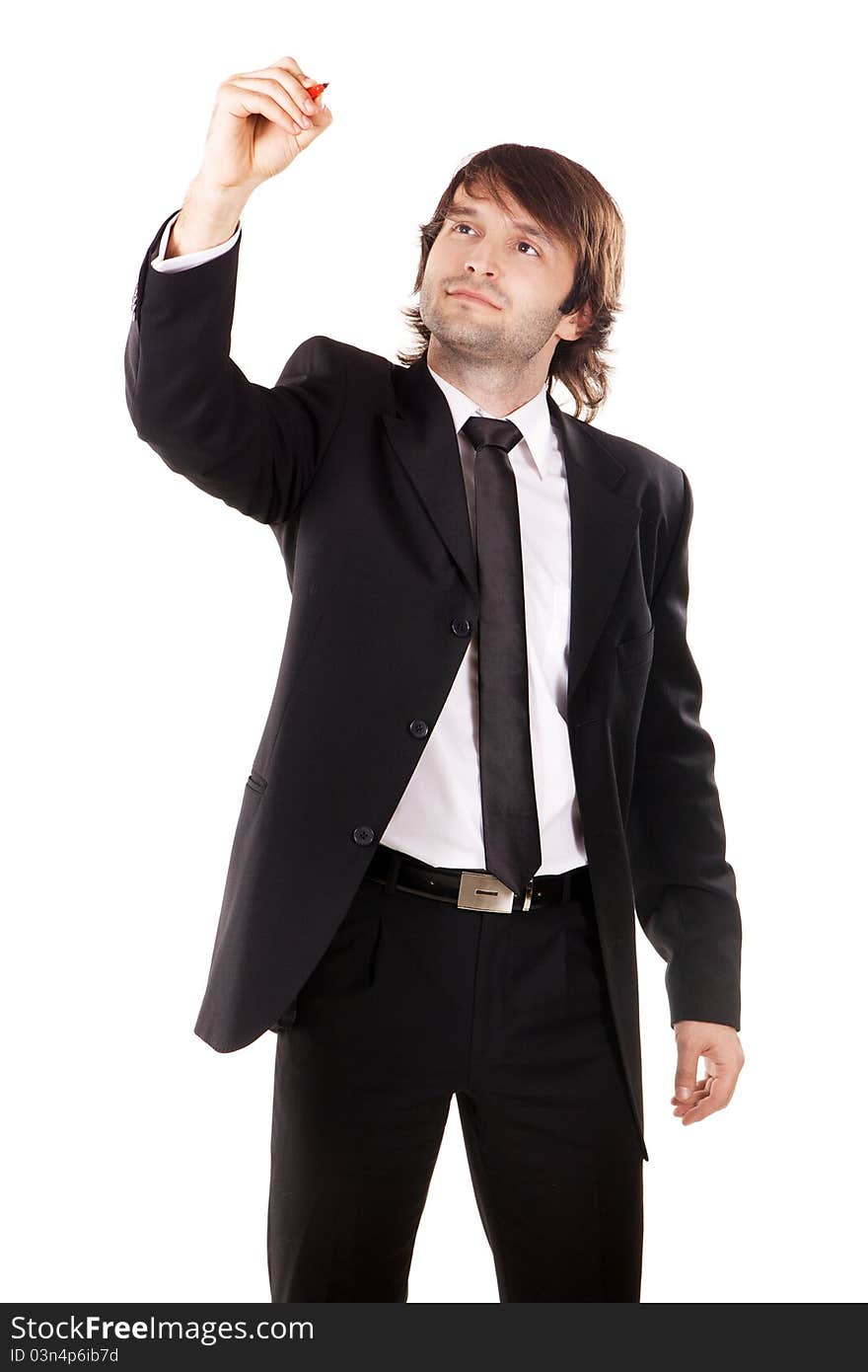 Handsome young man in business suit, studio photo