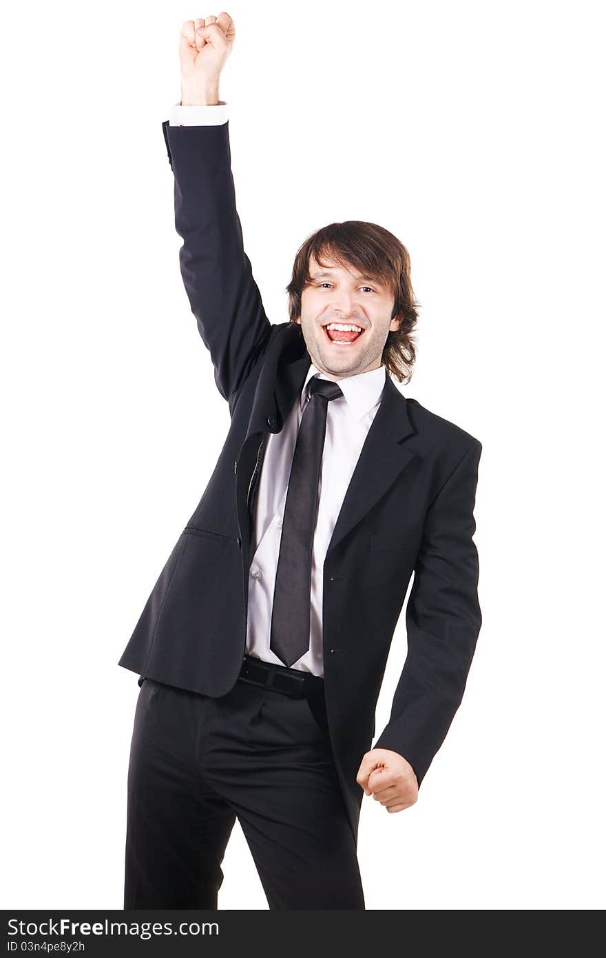 Handsome young man in business suit, studio photo