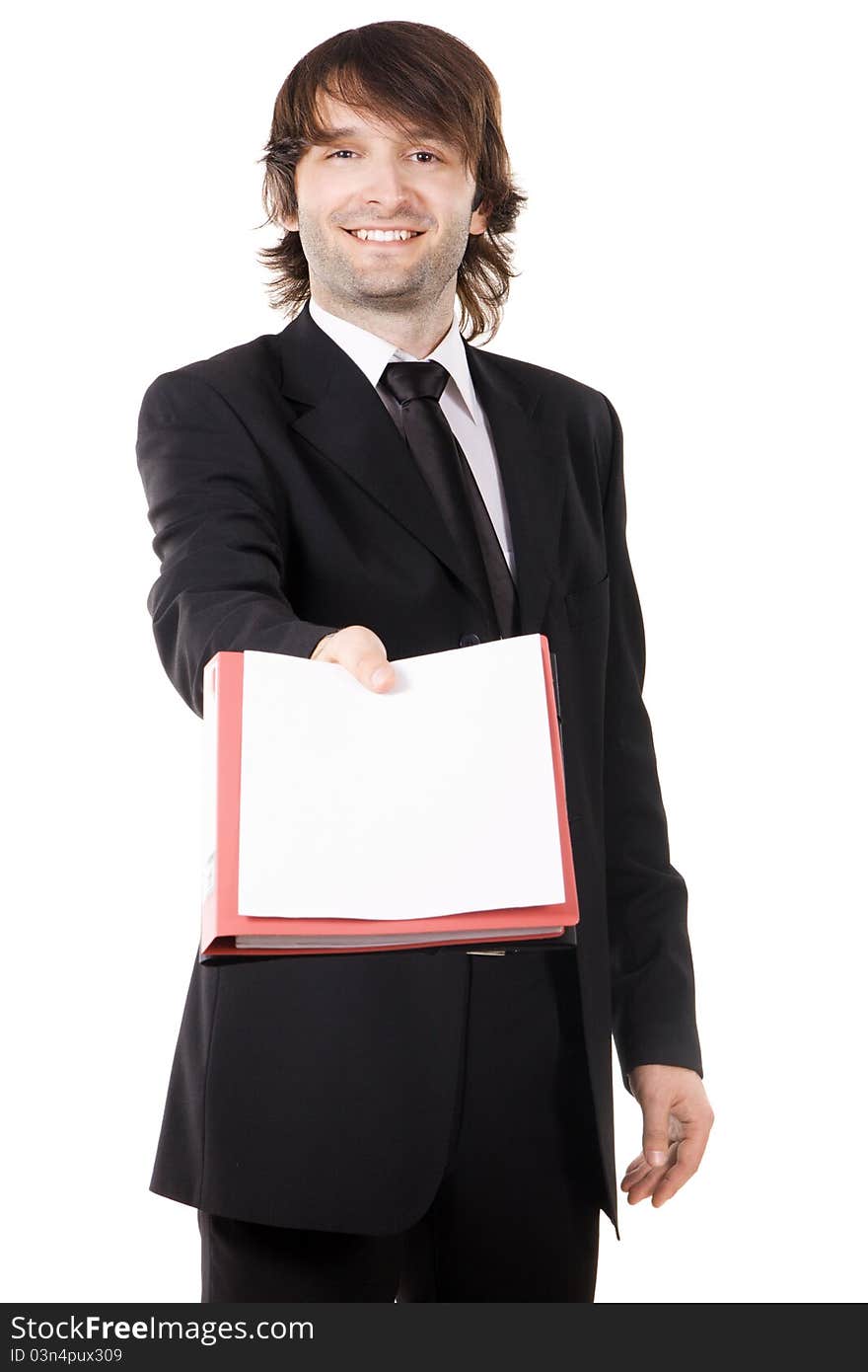 Handsome young man in business suit, studio photo