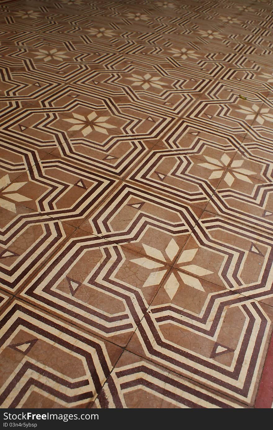 Floor tile at Chino portuguese houses in phuket