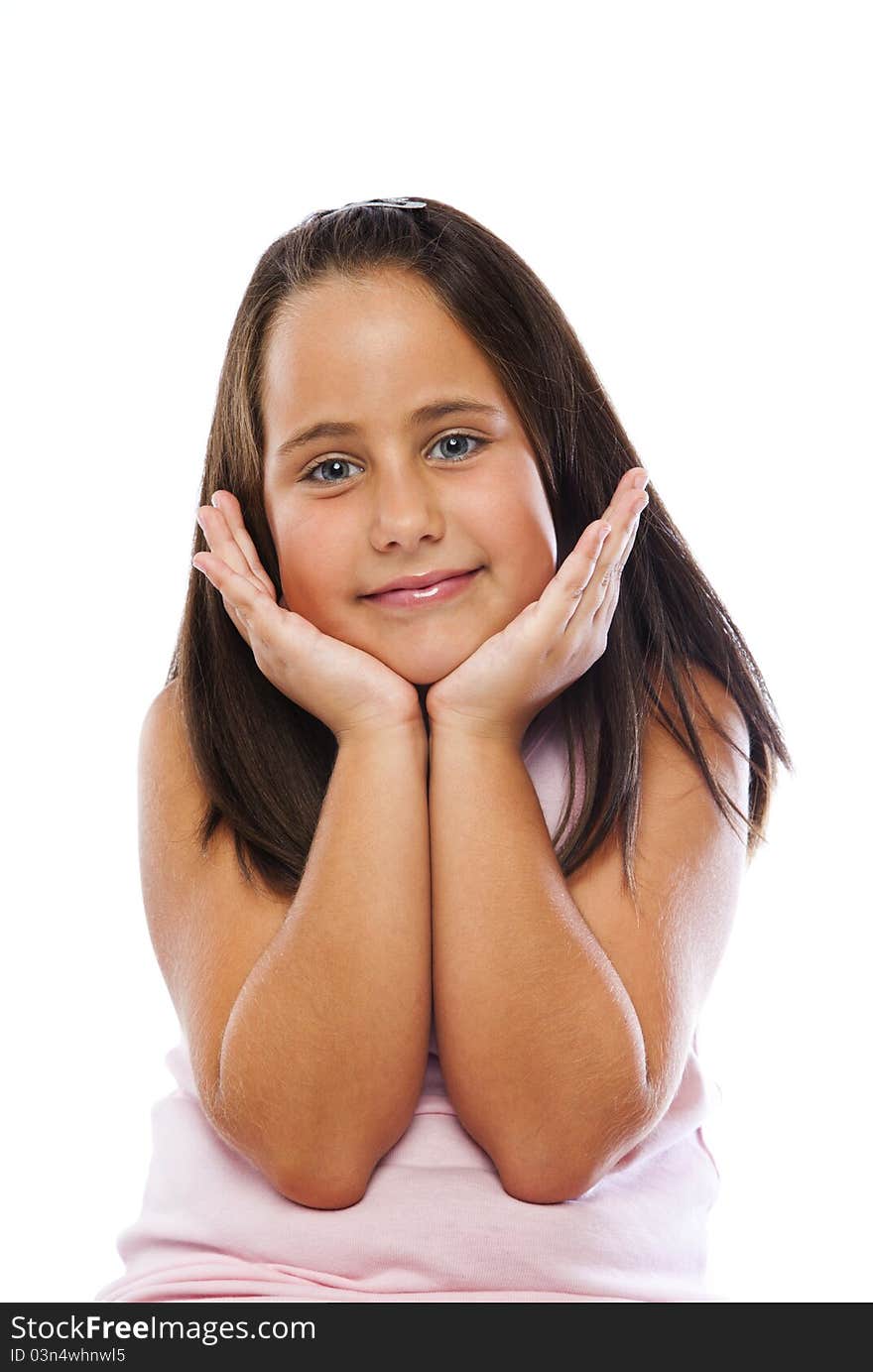 Adorable Little Girl isolated on white