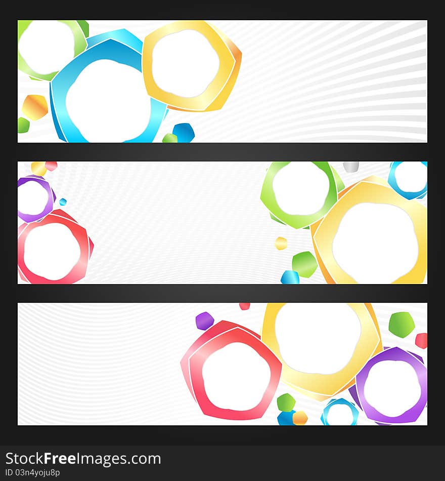 Abstract colorful banners set. illustration