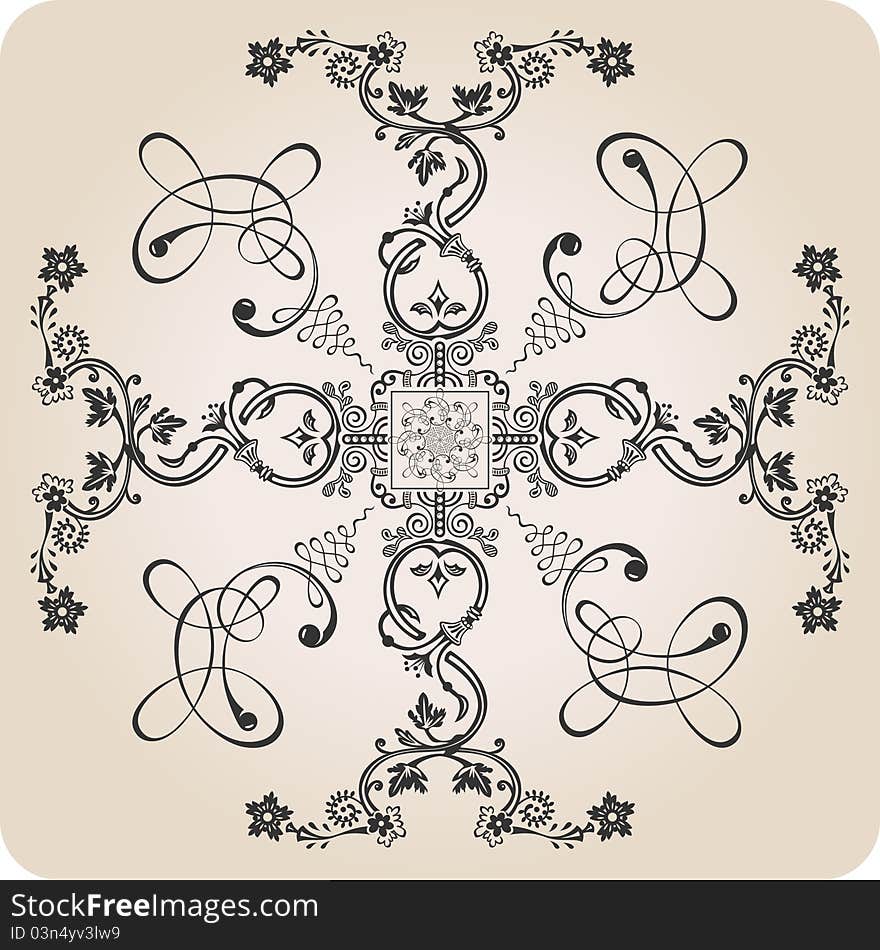 Vector florel calligraphic elements. vintage decor