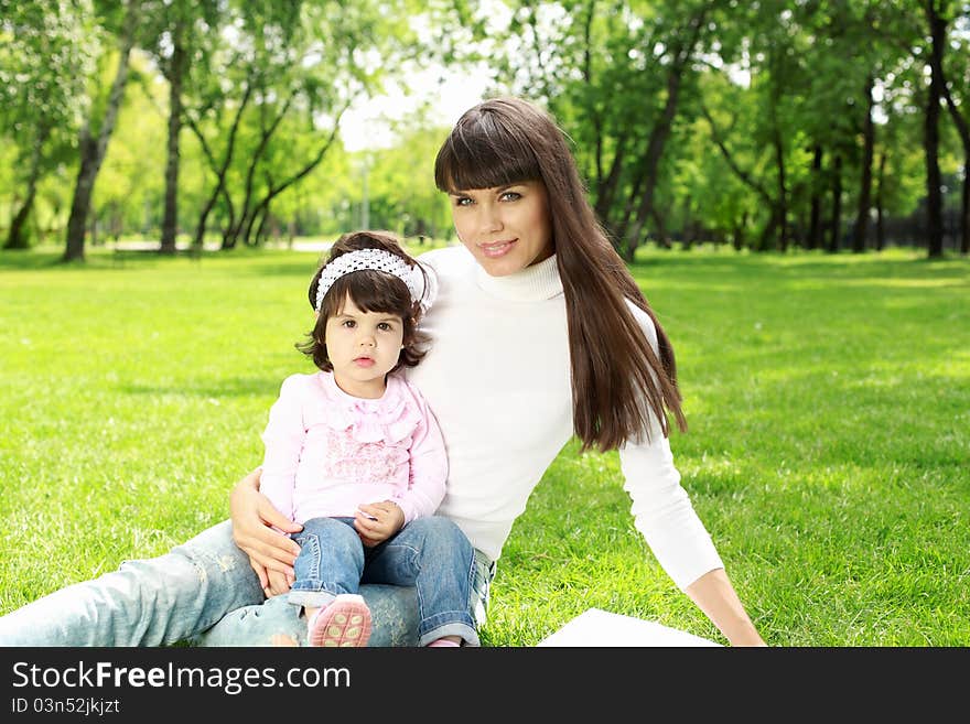 Mother With Her Daughter Outside