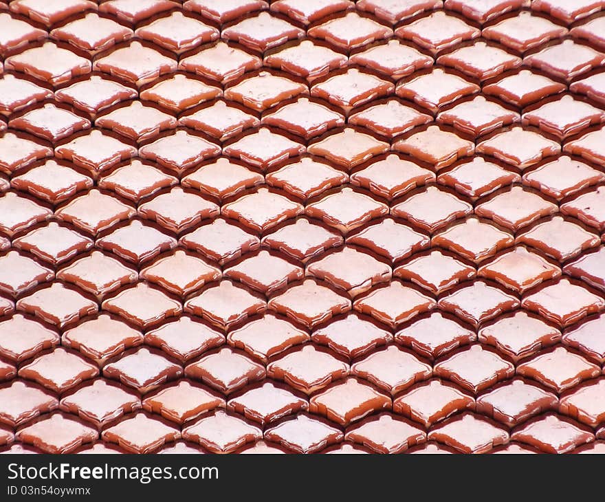 Background texture of a brown tile roof