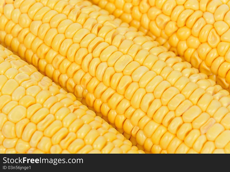 Close-up of a group of yellow corns. Close-up of a group of yellow corns