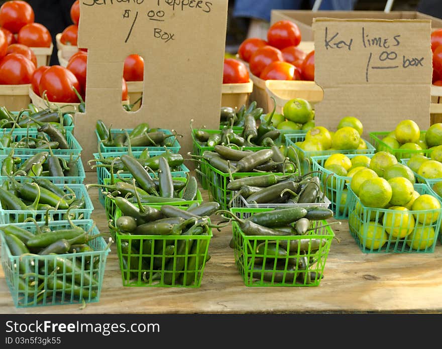 Fresh produce at the Farmer's Market at Lake Lily in Maitland, Florida