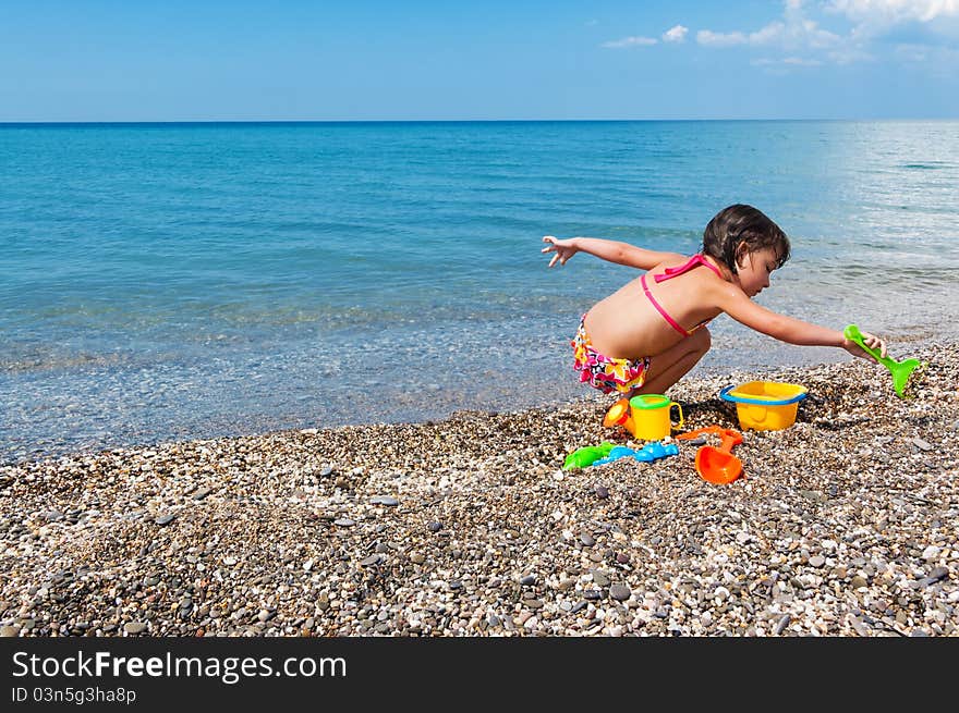 Kid on beach vacation