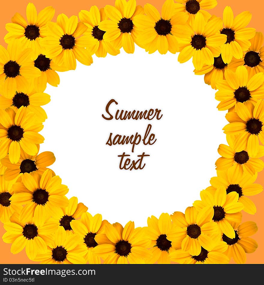 Decorative sunflower greeting card [rectangular] with space for text