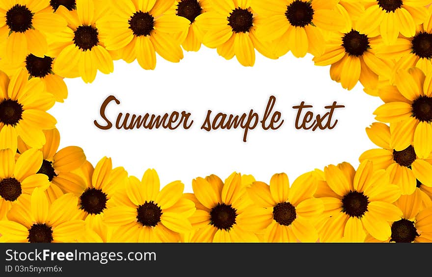 Decorative sunflower greeting card with space for text