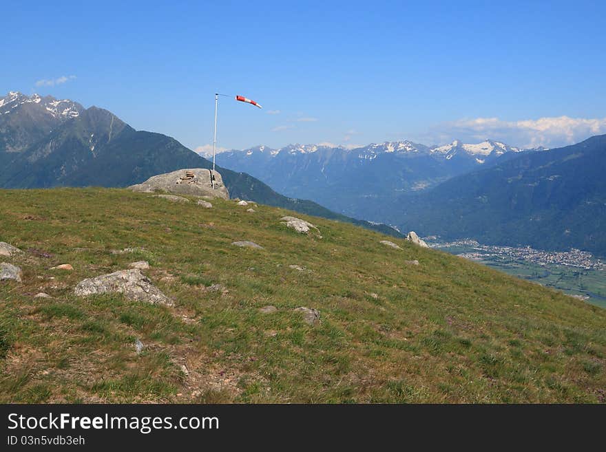 Panorama on Valtellina - northenr Italy