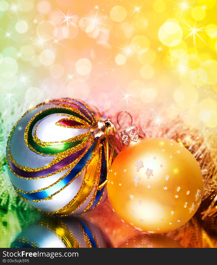 Beautiful christmas decoration close-up. Beautiful christmas decoration close-up