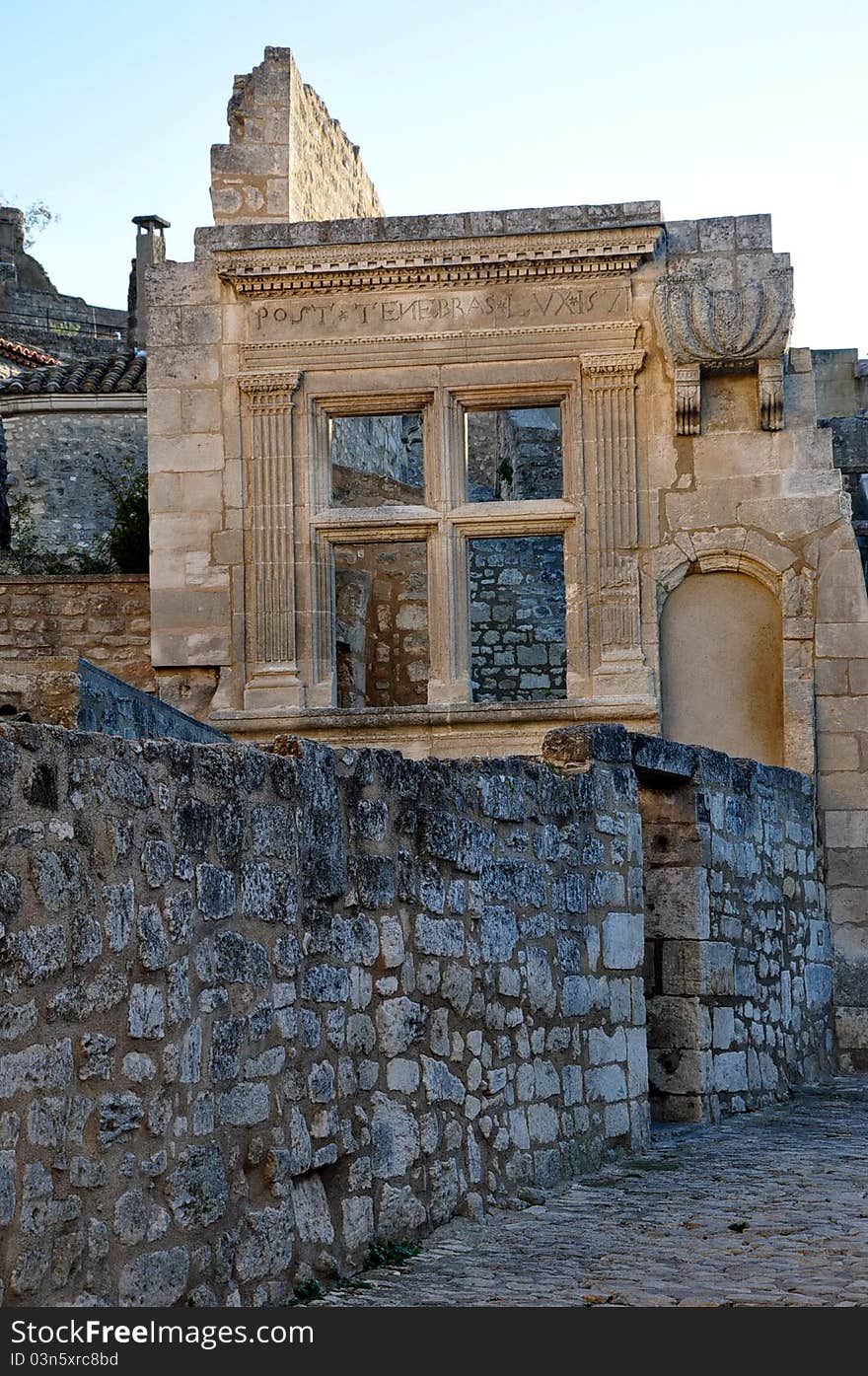 Les Baux-de-Provence is a small medieval village near St. Remy. it sits on a hill in the south of France overlooking the Alpilles.