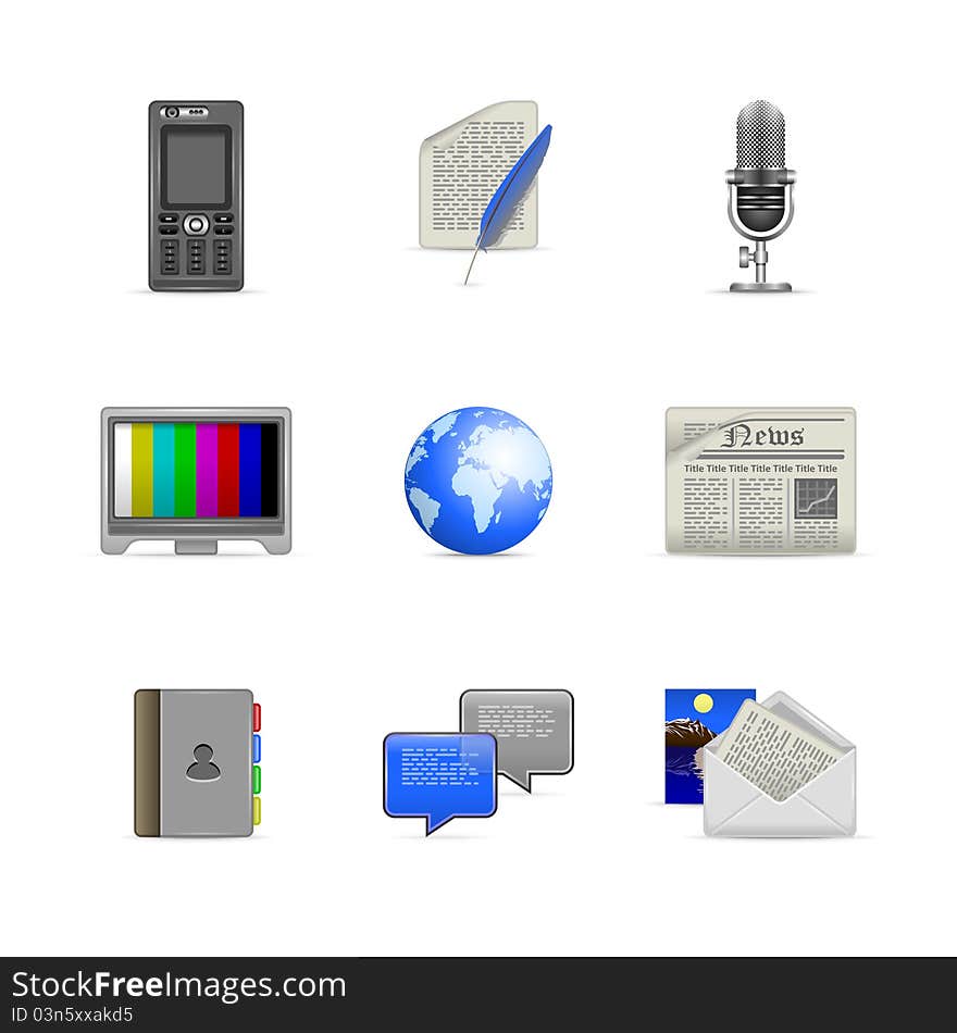 Vector set communication icons (connection).