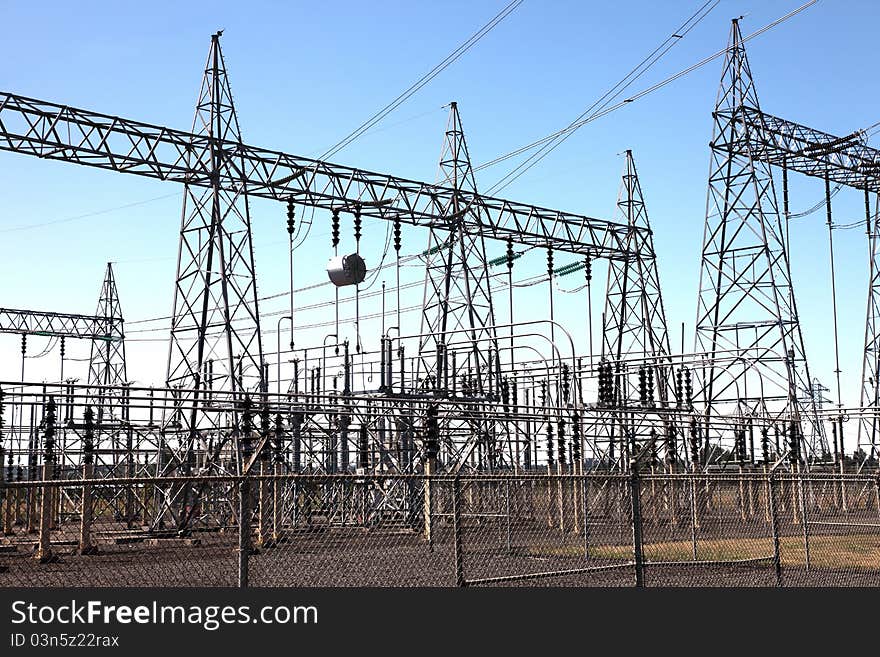 A concentration of various resistors and towers connecting each other in an enclosed field. A concentration of various resistors and towers connecting each other in an enclosed field.