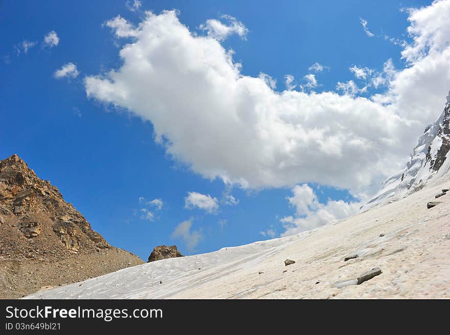 Top of High mountains, covered by snow and ice. Top of High mountains, covered by snow and ice