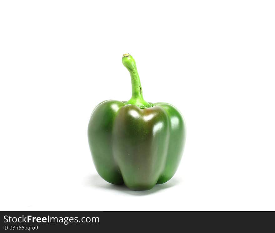 Fresh green pepper isolated on white