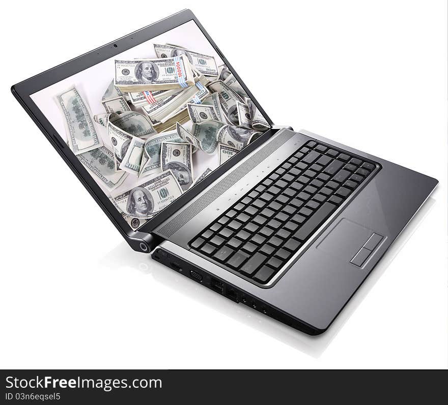 Laptop Money (Dollars) Treasure