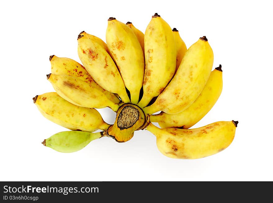 Bunch of bananas isolated on white background