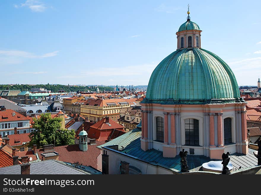 Steeple And Roofs Of Prague