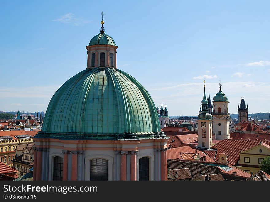 The steeples in Prague