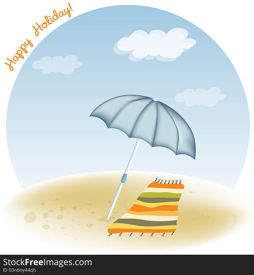 Beach, holiday landscape in vector format