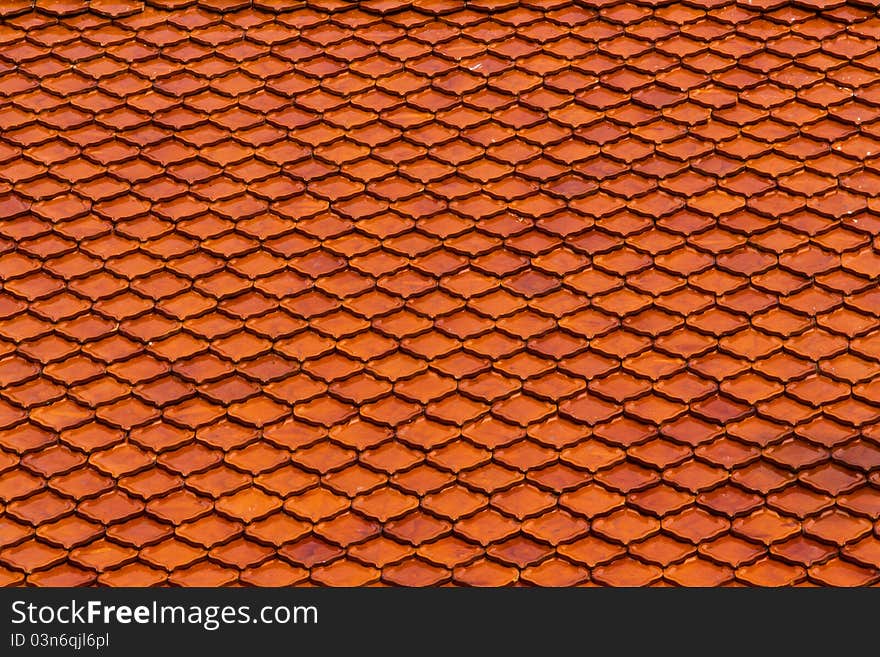 Red tiled on temple roof