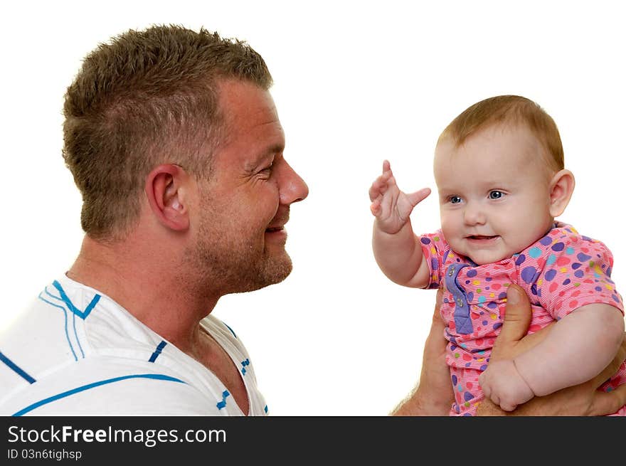 Smiling Father And Baby