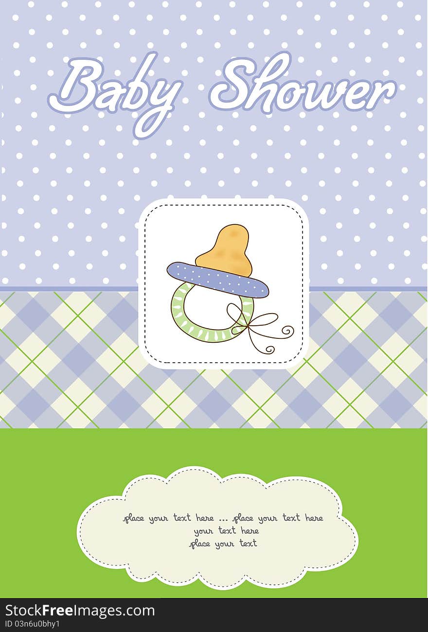 Baby shower card with pacifier