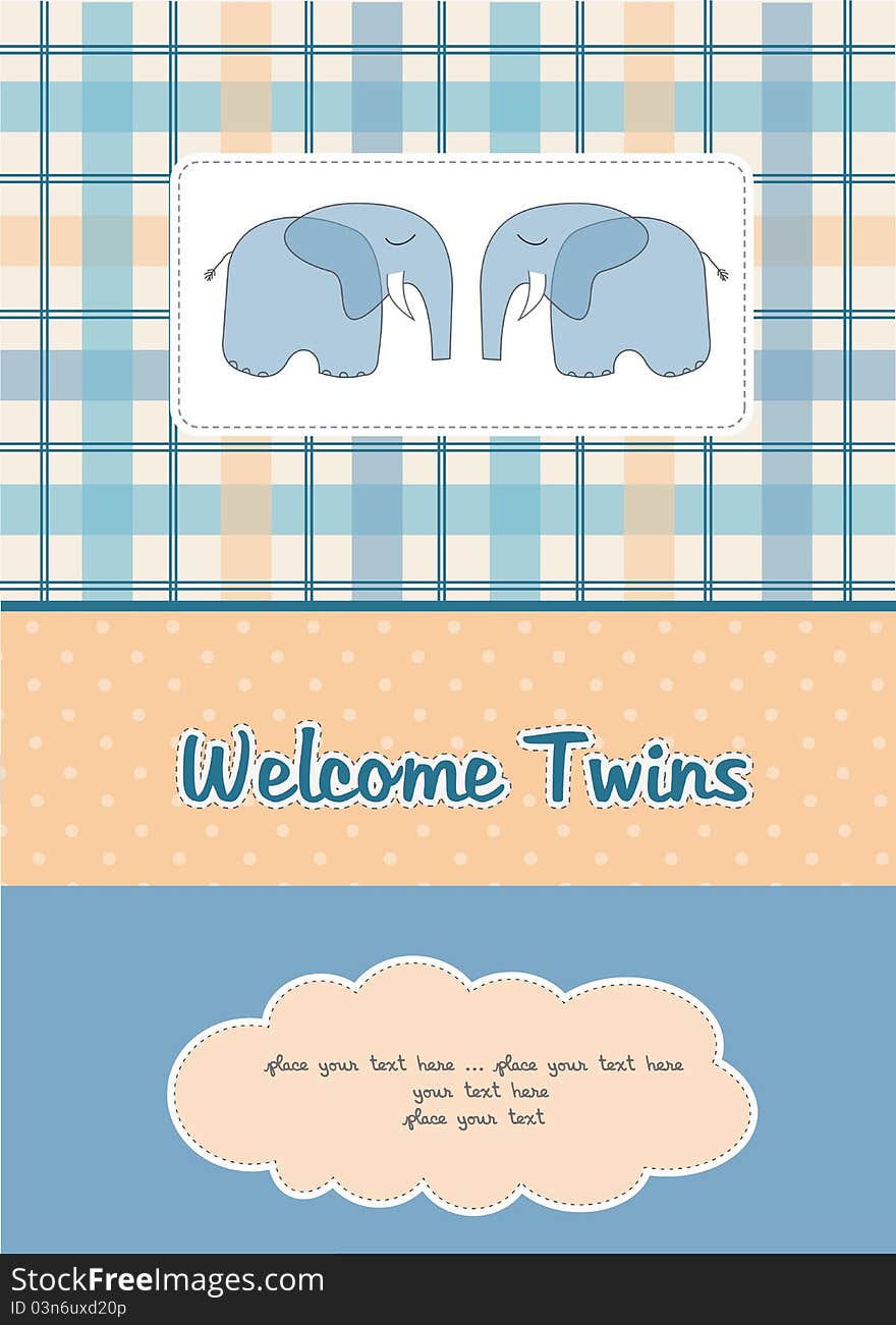 Twins baby shower card