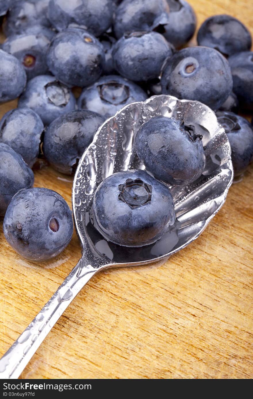 Blueberries on a spoon