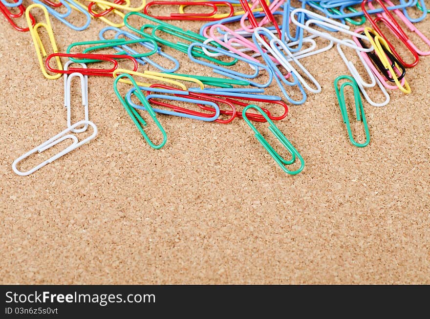 Close-up of multi-colored paper clips