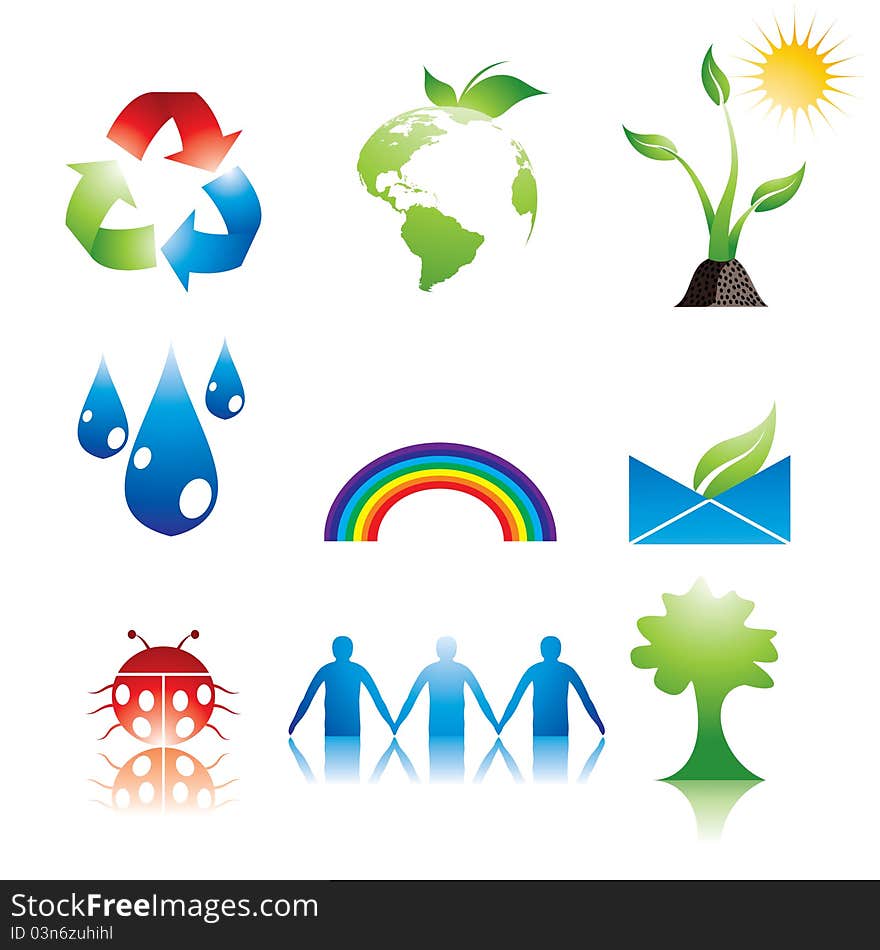 Vector set of eco icons.