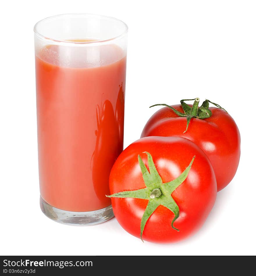 Red tomato isolated on white