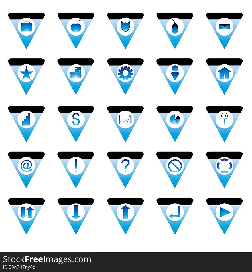 Vector set of triangle icons.