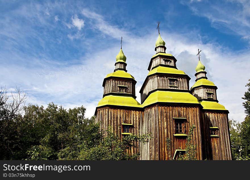 Old wooden church in Kiev