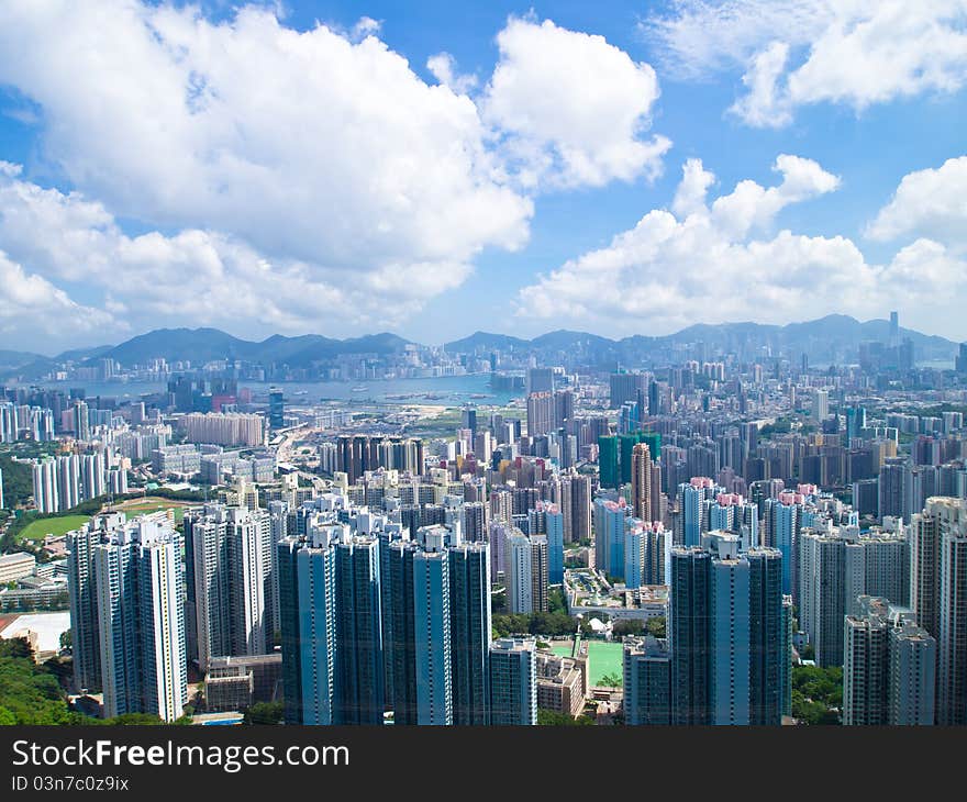 Hong Kong Buildings On Day