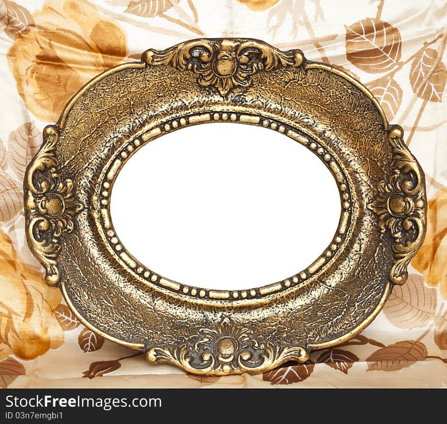 Antique picture frame on floral background. Antique picture frame on floral background