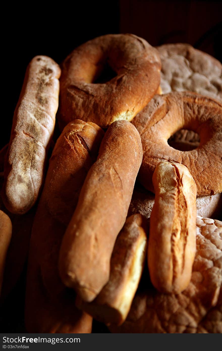 Different types of bread on display