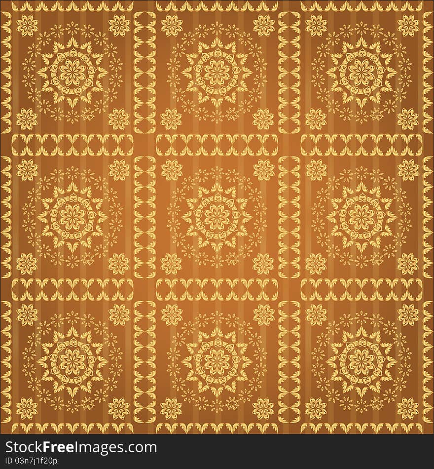 Golden wallpaper with a pattern - seamless texture