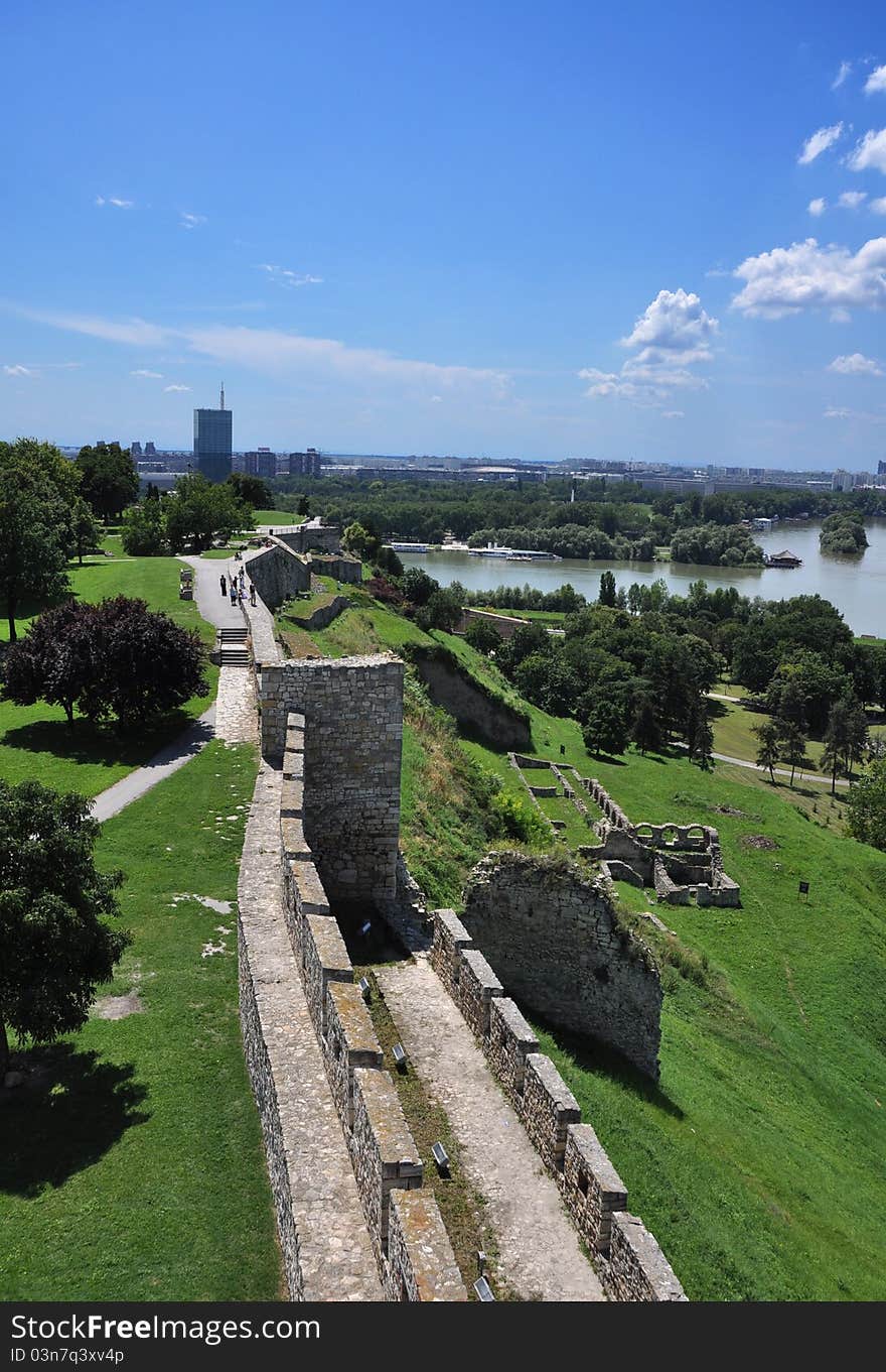 Kalemegdan fortress in belgrade, old ancient castle