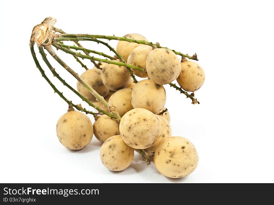 Longkong fruit isolated on the white.