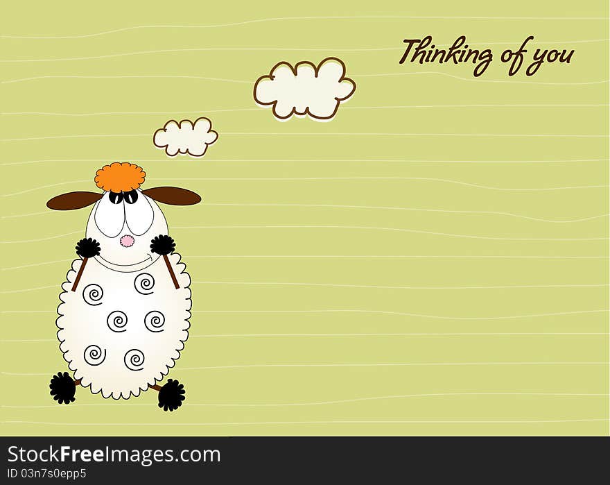 Cute love card with sheep