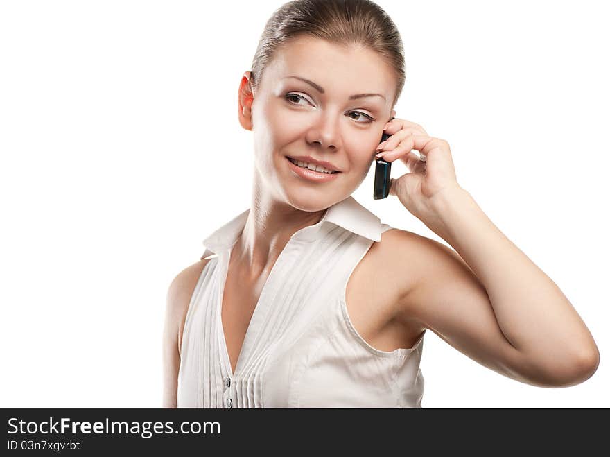 Young Beautiful Business Woman With Phone