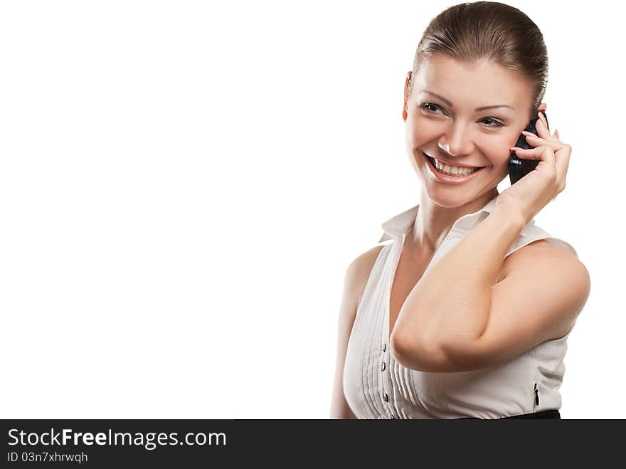 Young Beautiful Business Woman With Phone