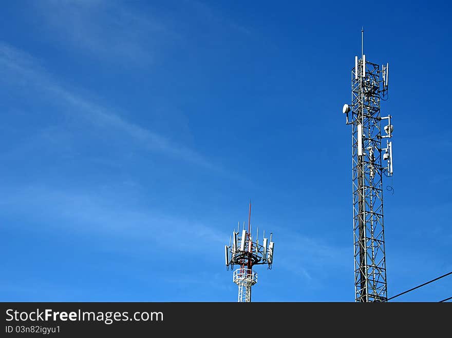 Radio telephone transmission towers.