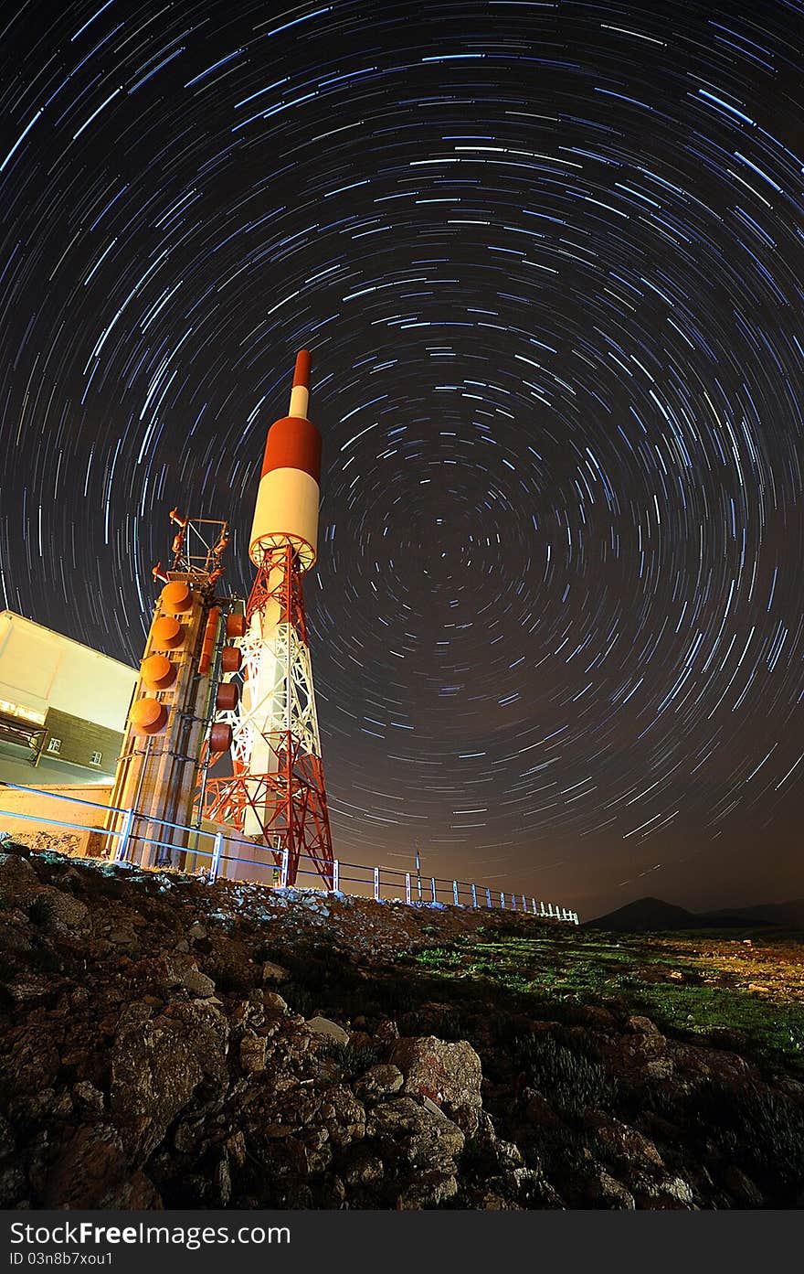 Startrails in La Bola del Mundo, Navacerrada