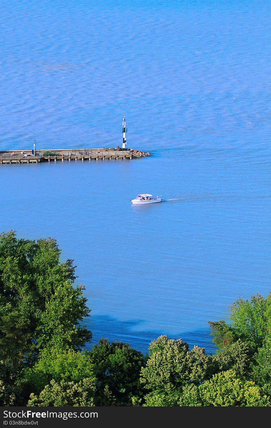 View of Balaton lake from Tihany abbey - Hungary