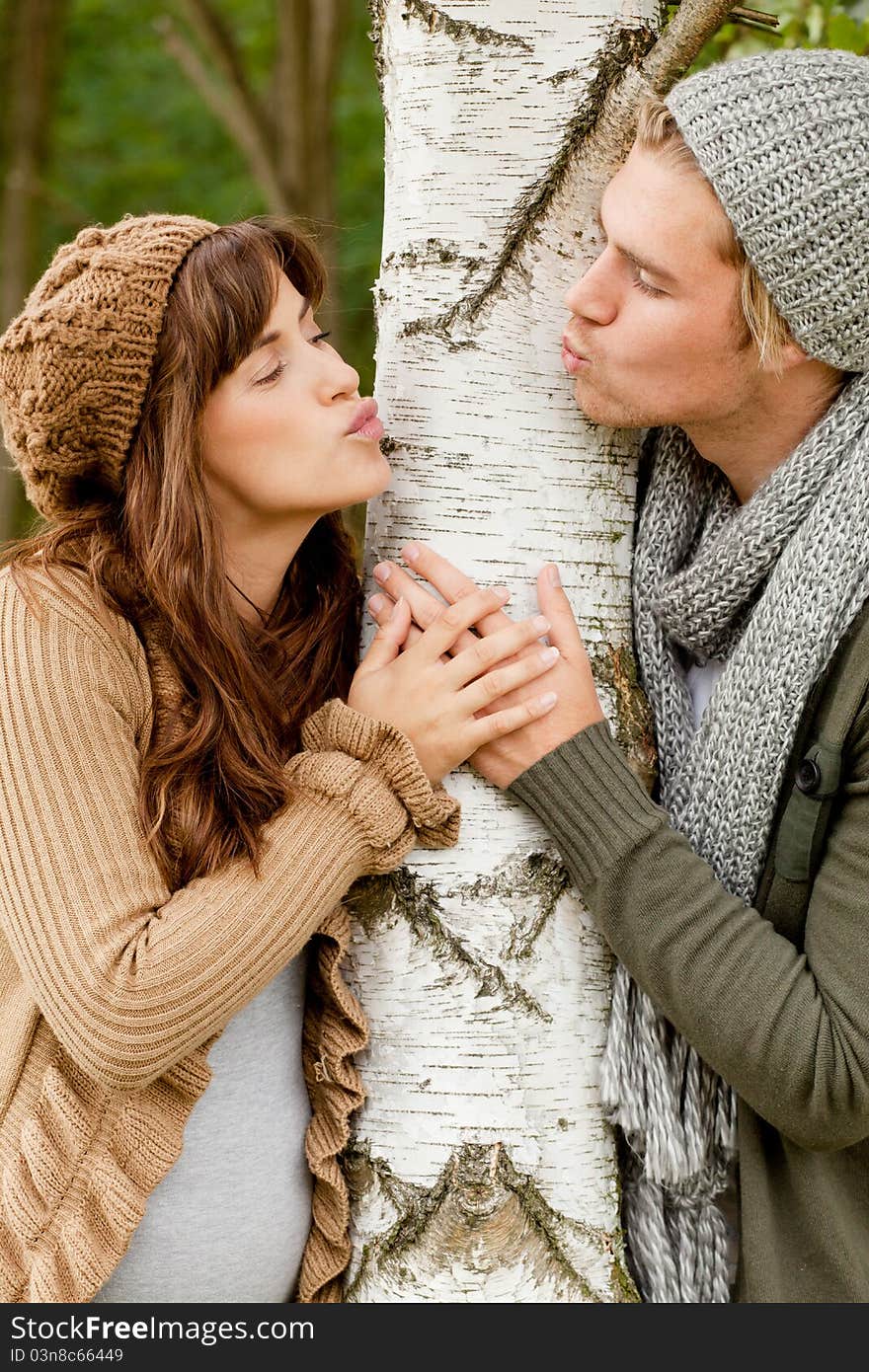 Happy couple together in nature. Happy couple together in nature