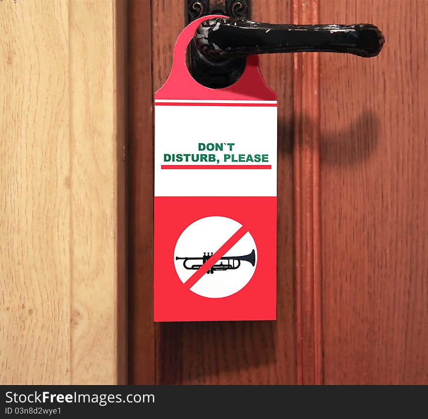 Sign on the door handle do not disturb